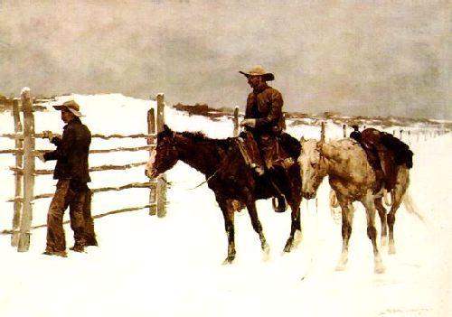 Frederick Remington The Fall of the Cowboy Germany oil painting art